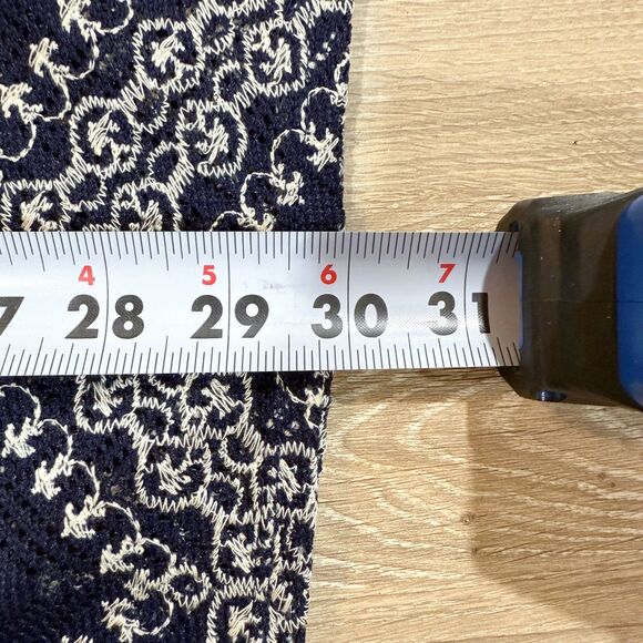 Xhilaration Navy White Crochet Sheer Caftan Open Front Cover Up Cardigan M - L - Picture 8 of 8